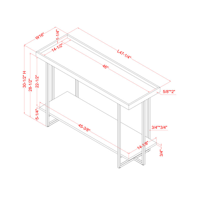 Console 47,25 po Baden, Blanc