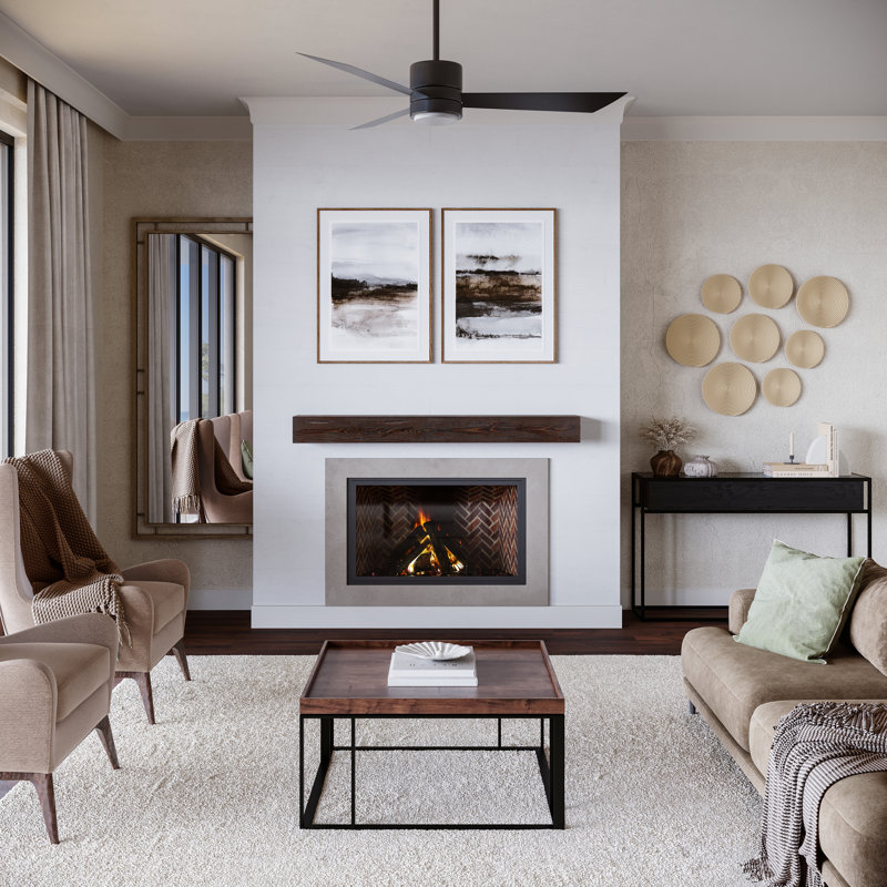 Dakota 72" Floating Fireplace Mantel Shelf , 72", Sable