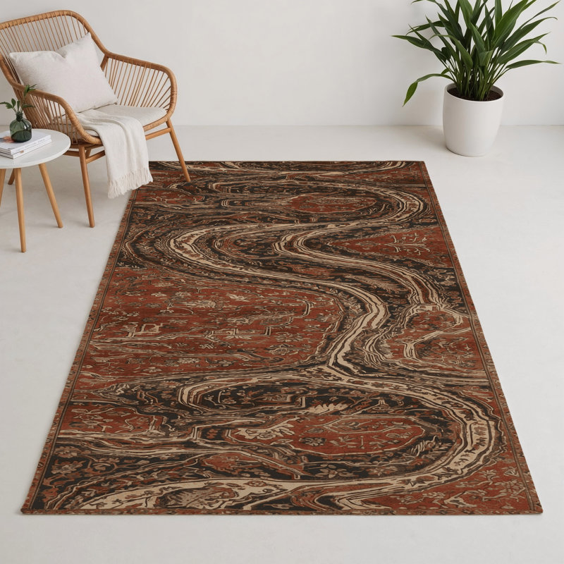 Tapis turc intérieur et extérieur brun, Rectangle 5 pi x 7 pi