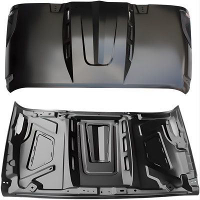 The Avenger Style Replacement Hood Compatible with 2007-2018 Jeep Wrangler JK JKU Unlimited Rubicon Black