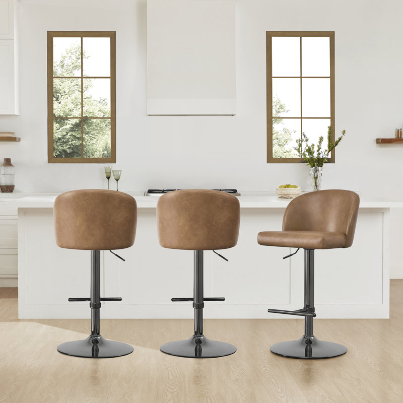 Tabouret pivotant à hauteur réglable, Gris, 3