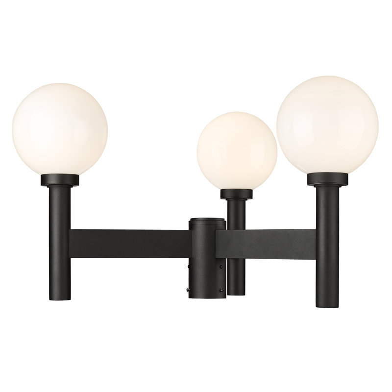 Tête de lanterne noire 3 lumières Milliken, Givré, H 18 po x l 30 po x P 30 po