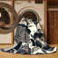 Tapis oriental beige lavable à la machine Pauleta-886727563