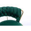 Ensemble de 2 tabourets de bar, avec repose-pieds chromé et base pivotante réglable en velours-125536141