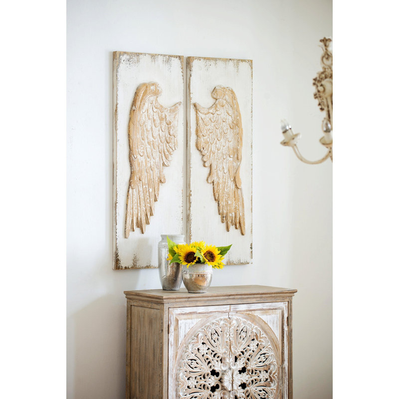 Set Of 2 Wing Wall Panels, Rectangle Hanging Wall Art
