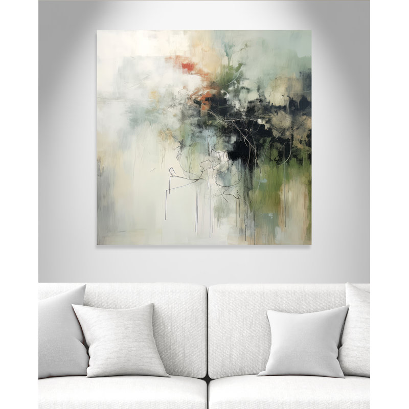 «Green Abstraction I Print» par Irena Orlov, Sans cadre, L 40 po x H 40 po, Toile tendue