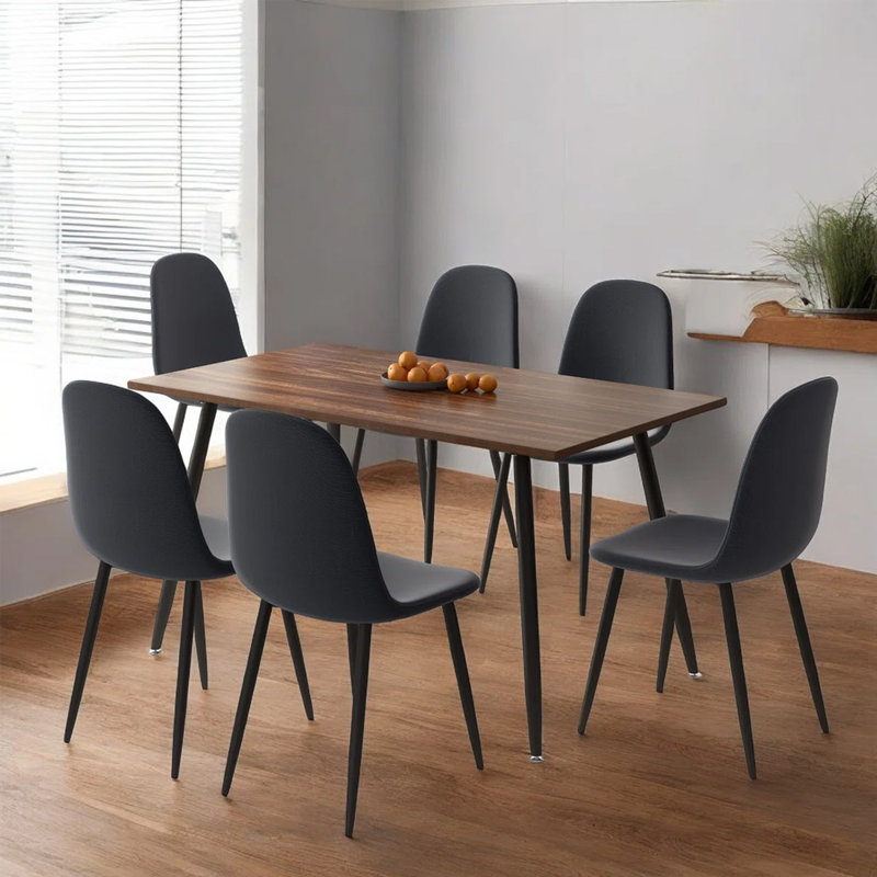 Ensemble repas pour 6 personnes Evaro, gris, Brun