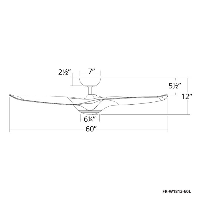 Morpheus III 60" 3 - Blade Outdoor/Indoor Smart Standard Ceiling Fan with Wall Control and LED Light Kit Included, Works With Alexa and iOS or Android App
