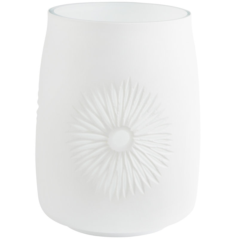 Vase de table en verre blanc Vika, H 9,25 po x l 7 po x P 7 po