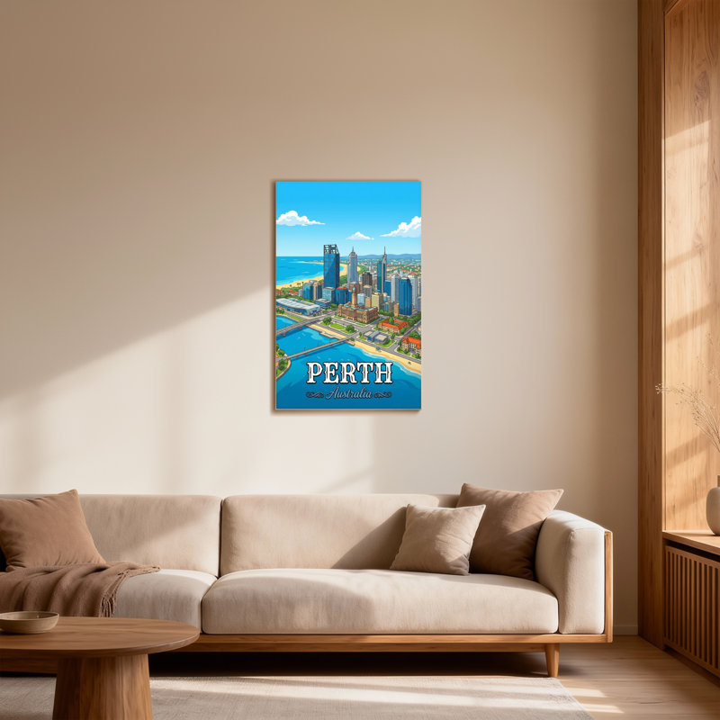 Paysages pittoresques et urbains de la ville de Perth, H 30 po x l 20 po