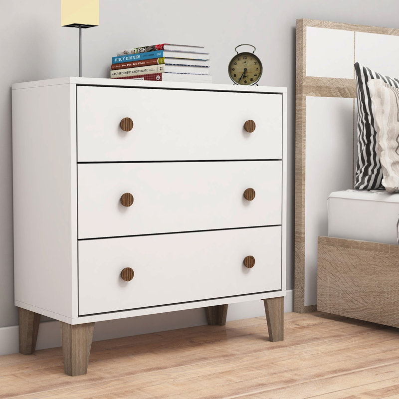Commode 3 tiroirs 31,5 po Borst, Blanc