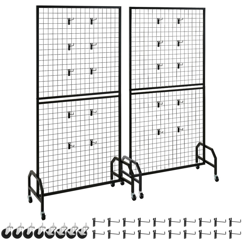 89.8cm W Steel Storage Rack with Wheels