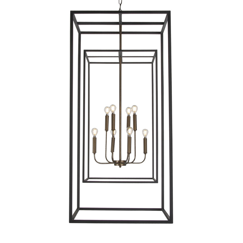 Lustre rectangulaire à 8 lumières de David