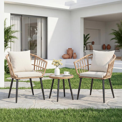 Ensemble de conversation de patio en osier pour l'extérieur