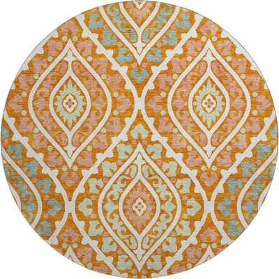 Premium Machine Washable Lisse Orange Rug