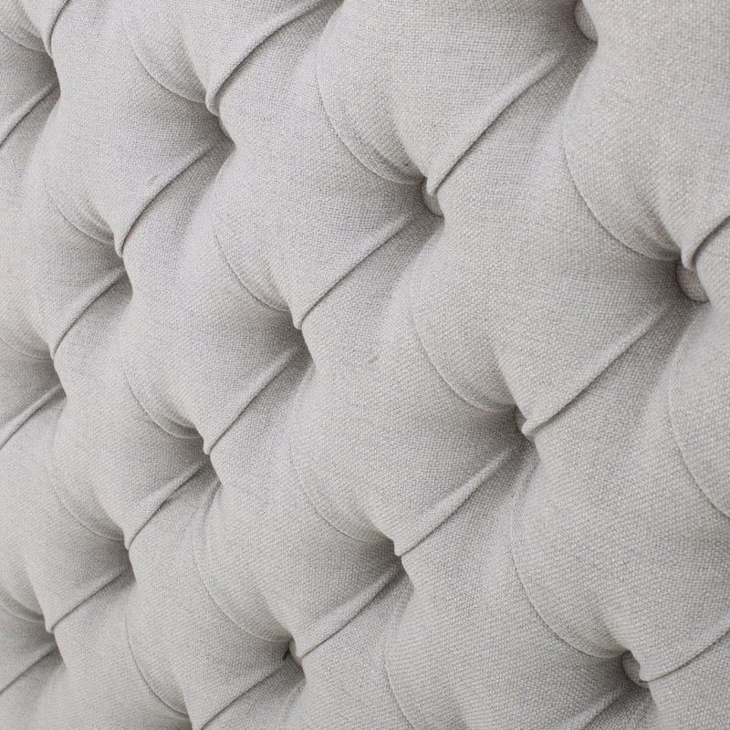 Tufted Upholstered Queen Size Bed Headboard In Modern Button Design, Adjustable Solid Wood Head Board, Solid Wood Head Board With Durable Metal Legs In Bedroom