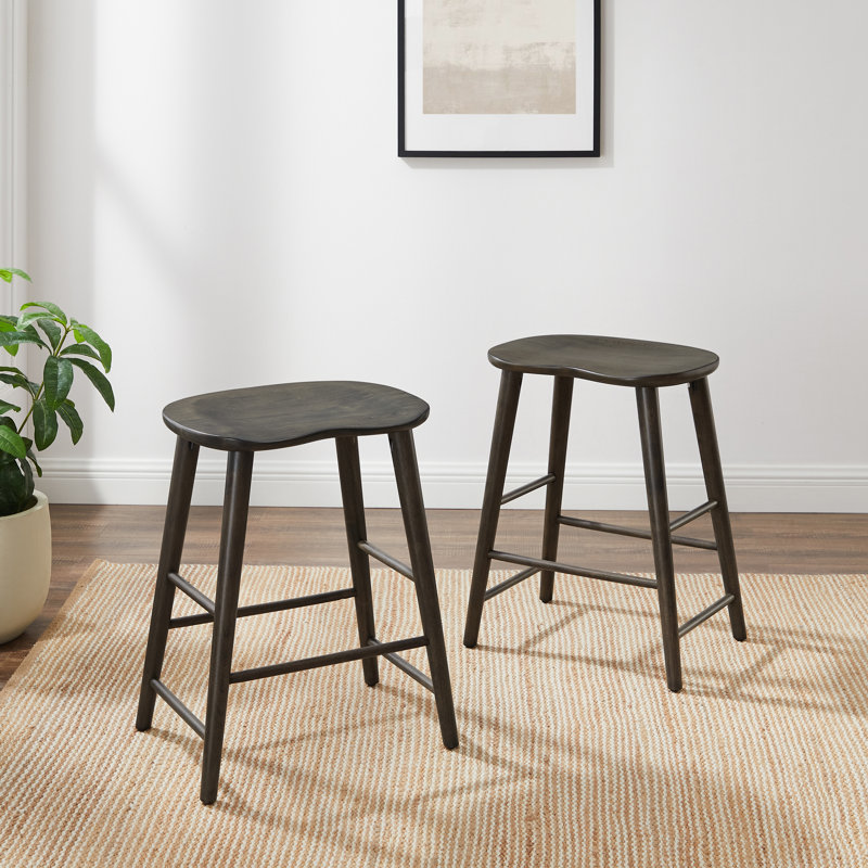 Tabouret de comptoir en bois massif 24 po Kayeloni
