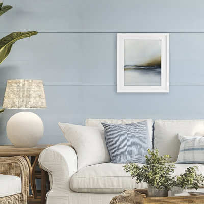 Foggy Seaside Serenity, reproduction encadrée sous verre, design par 1x