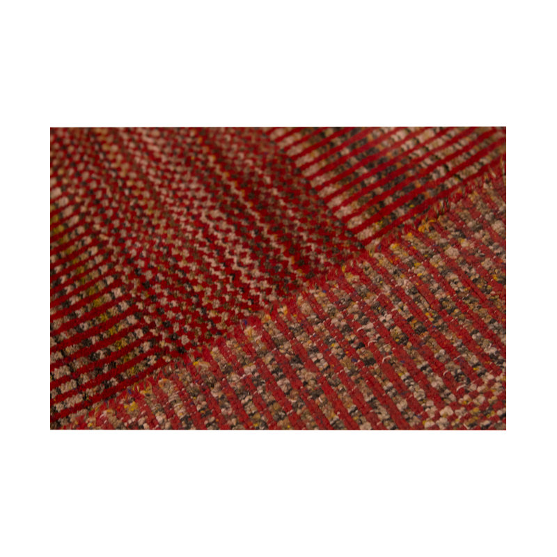 Damask Hand Woven Wool Striped Area Rug