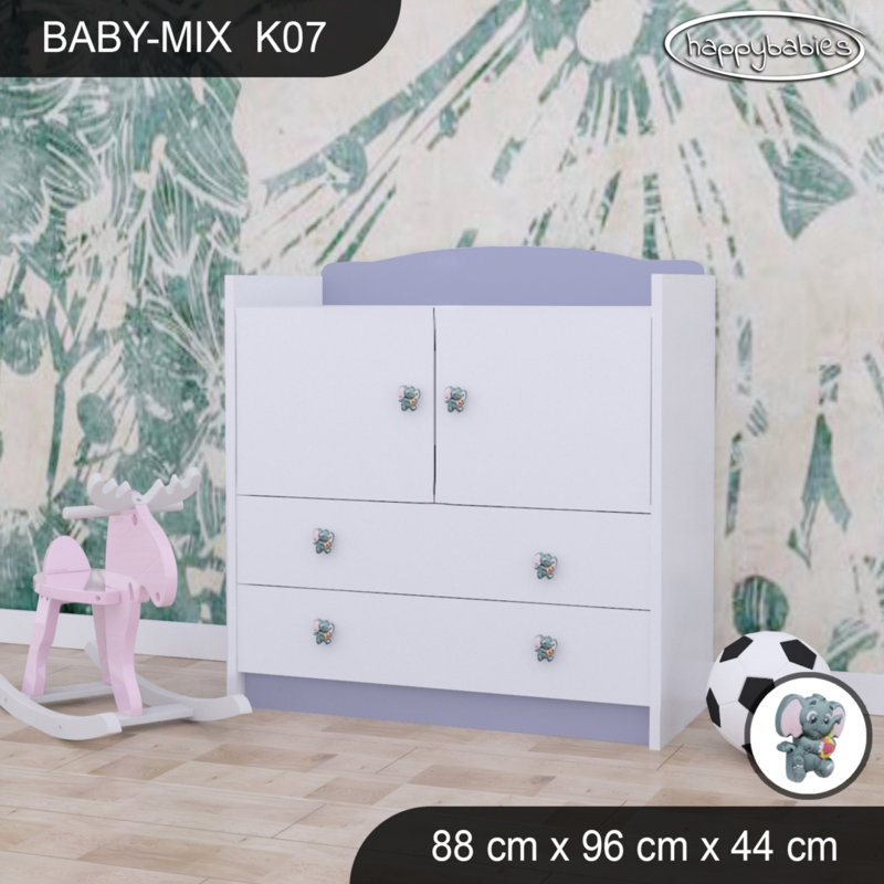 Baby Mix Kids 2 - Drawer Dresser, Grey