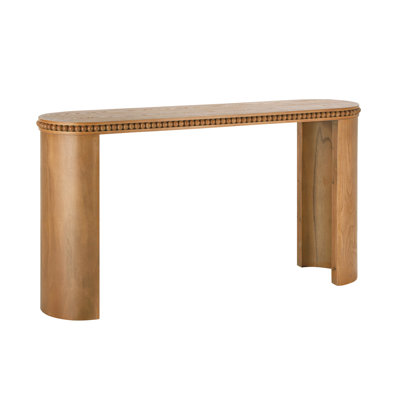 Vintage Console Table with Beaded Trim and Reversible Curved Legs