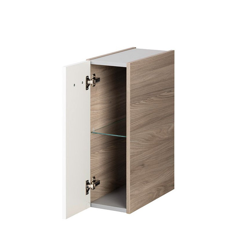 Luxor Bathroom Cabinet, Brown/White, Left