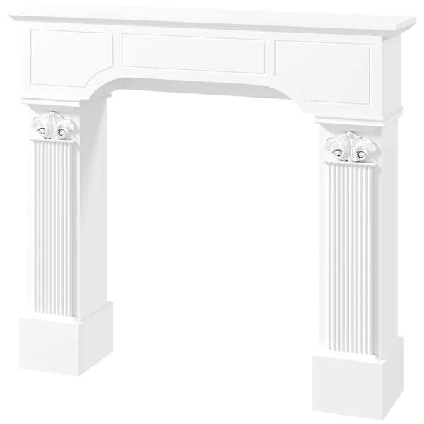Manteau de cheminée Baroque, encadrement de cheminée électrique pour cheminées électriques, l 43,3 po x H 42,8 po, blanc