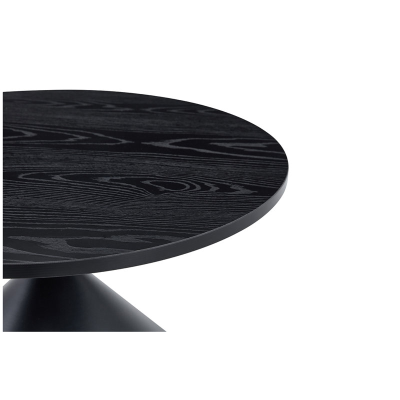 Ensemble de tables basses 2 pièces, plateau de table à motifs avec base en acier, Black