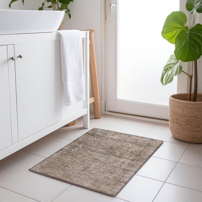 Machine Washable Indoor/Outdoor Claudian ACN1645 Brown Rug