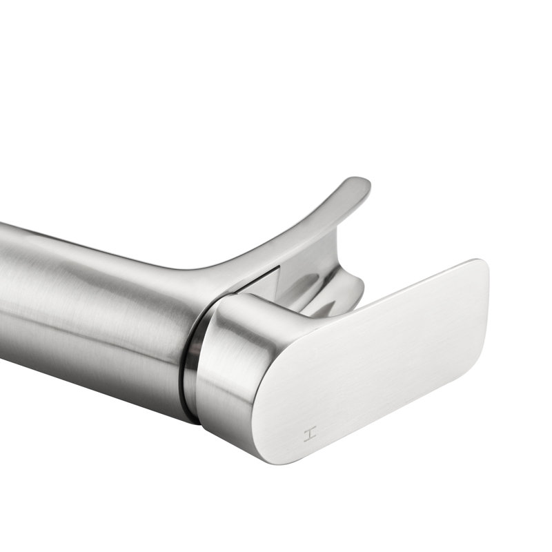 Single Handle Waterfall Bathroom Sink Faucet - Brushed Nickel With Deck Plate And Overflow Pop Up Drain For Vanity Stylish Lavatory Restroom Performance