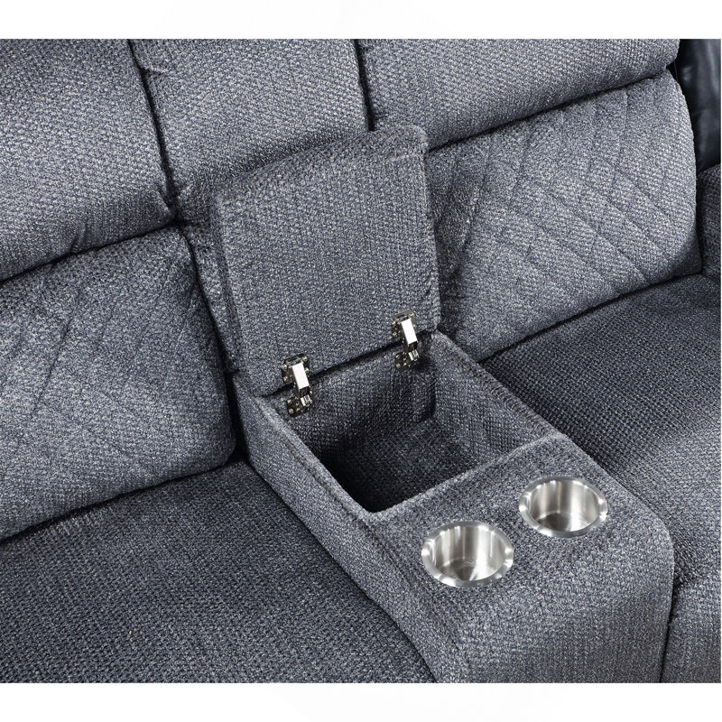 Causeuse inclinable gris / noir ALICIA