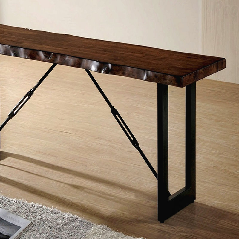 Banc 1 pièce industriel - Conception à deux tons, base en métal en forme de U avec imitation de chaîne