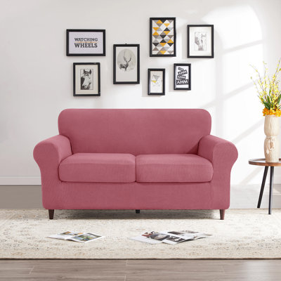 Polyester Box Cushion Loveseat Slipcover