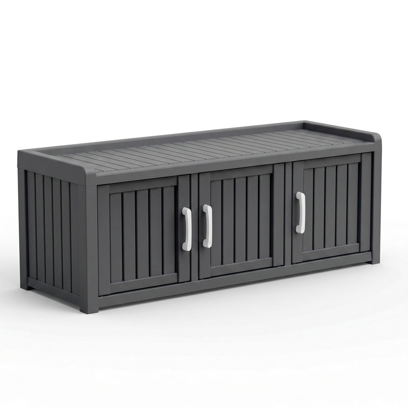 Armoire de rangement pour chaussures 47 "à 3 portes, Noir, noir, noir, noir
