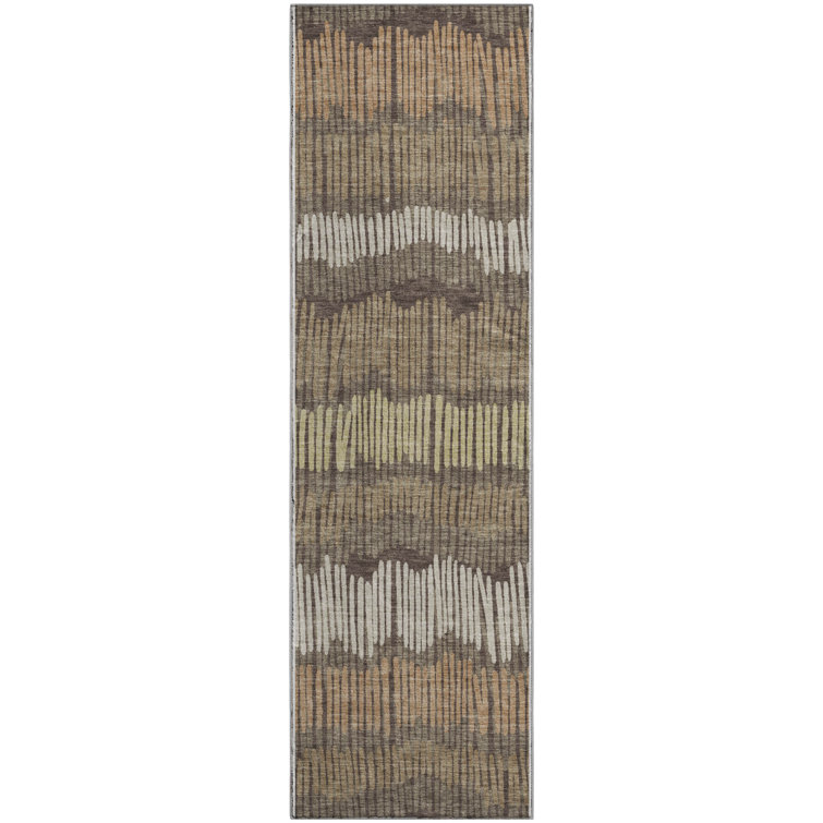 Premium Machine Washable Prisco Brown Rug