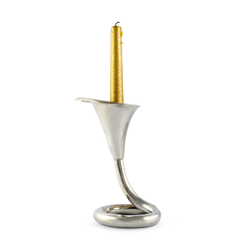 Chandelle de table en étain de 8 po de hauteur