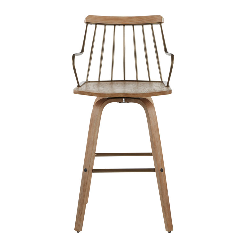 Tabouret de comptoir moderne en bois blanc délavé | Idée de cadeau