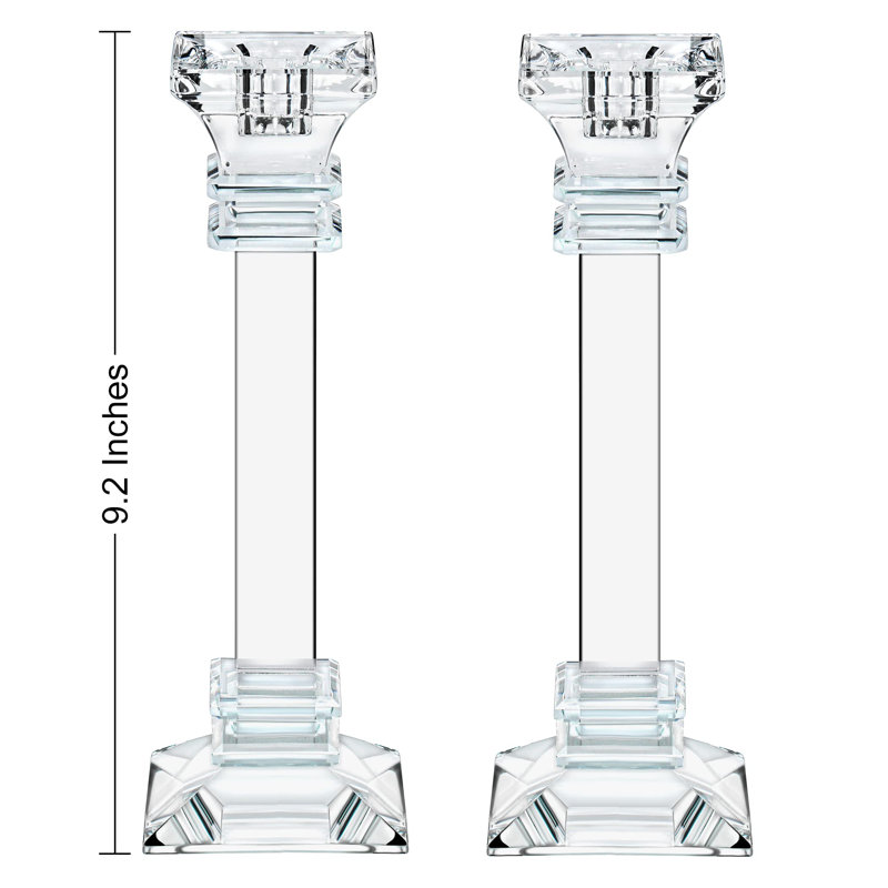 Elegant 11.8" Crystal Candlestick Holders Set of 2