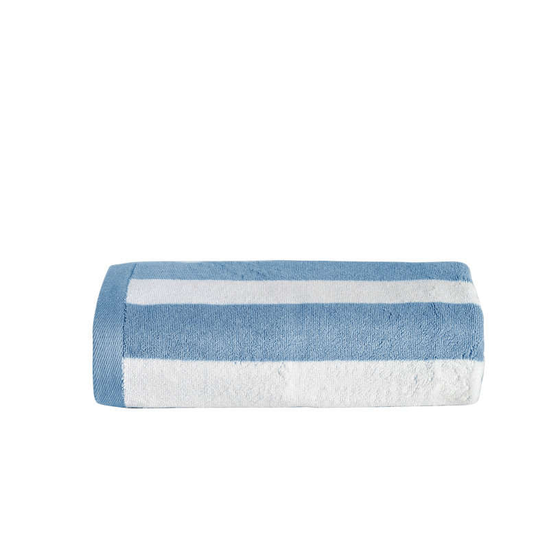 Serviette de plage en coton turc Pennsylvania, Bleu / Blanc