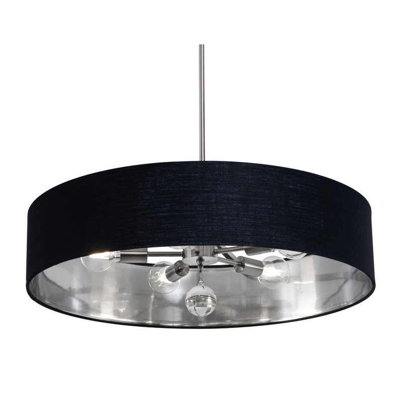 Luminaire suspendu Woodvale - 30 po, Noir / argent, Nickel satiné