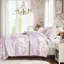 Housse de couette 2 pièces en microfibre à motif cachemire floral, 2 taies décoratives, douce et romantique, fermeture à boutons, style rétro lavable à la machine, attaches intérieures, rose-128860347-128860348
