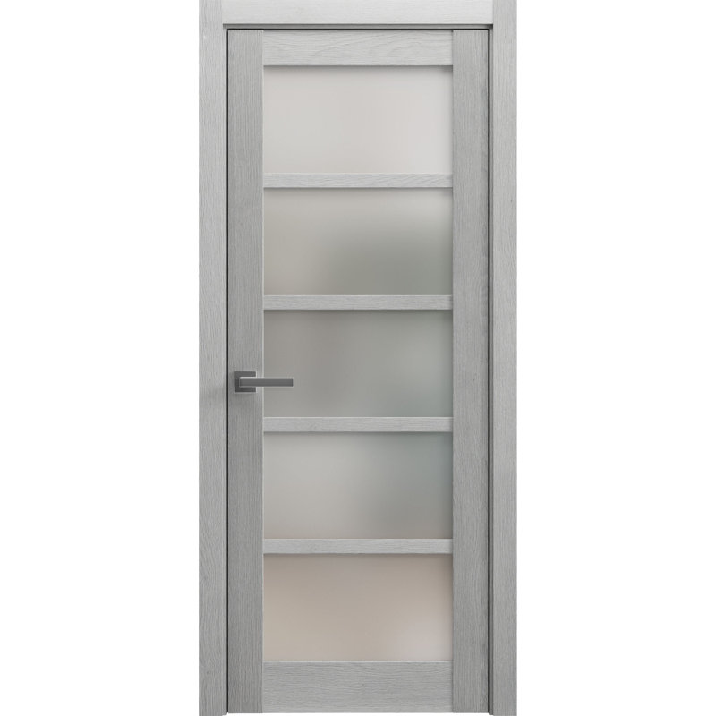 Porte standard lambrissée Quadro, 32 po x 84 po, Chêne gris clair