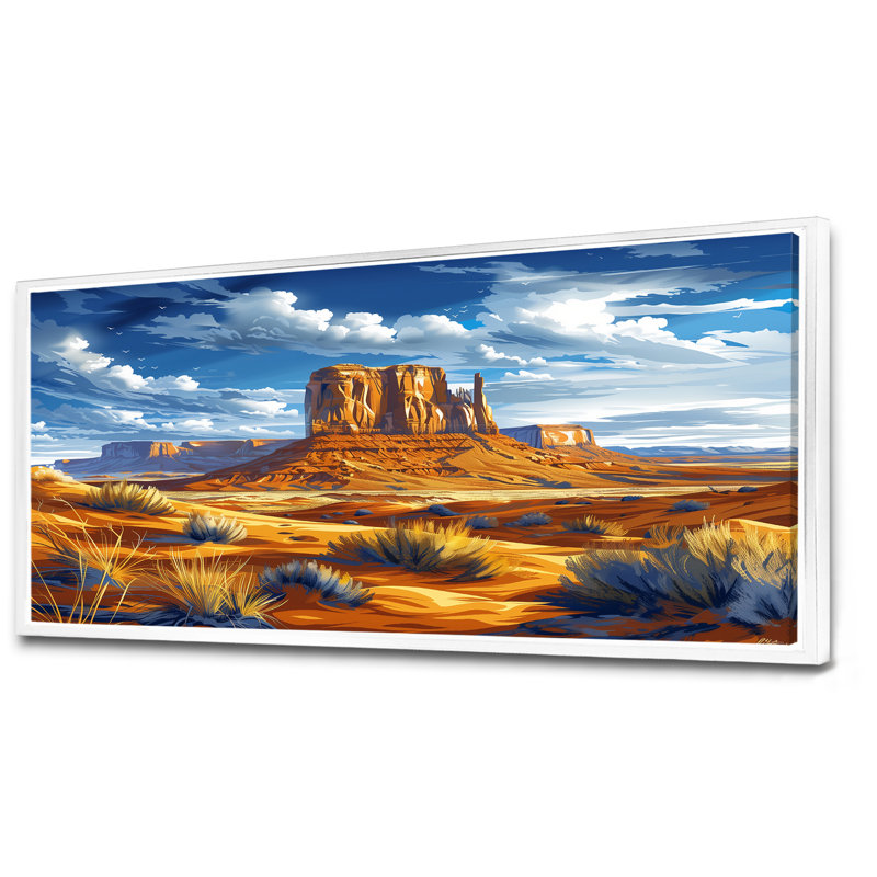 Margrid - désert, art mural, Toile encadrée flottée blanche, H 28 po x l 60 po x P 1,5 po
