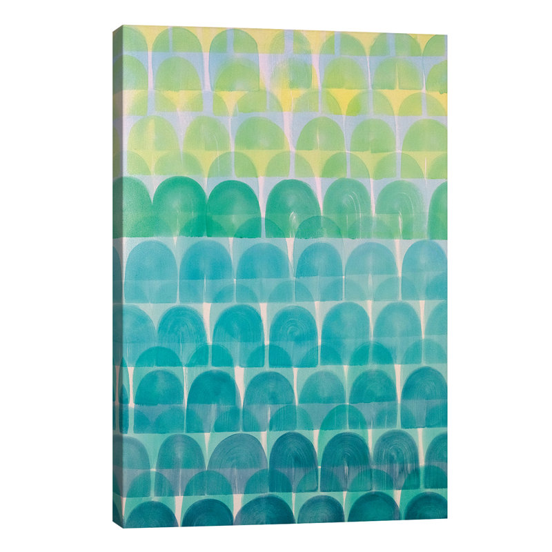 Rolling Aqua by Rashelle Roos - Wrapped Canvas Painting, 66.04 cm H x 45.72 cm W x 1.91 cm D