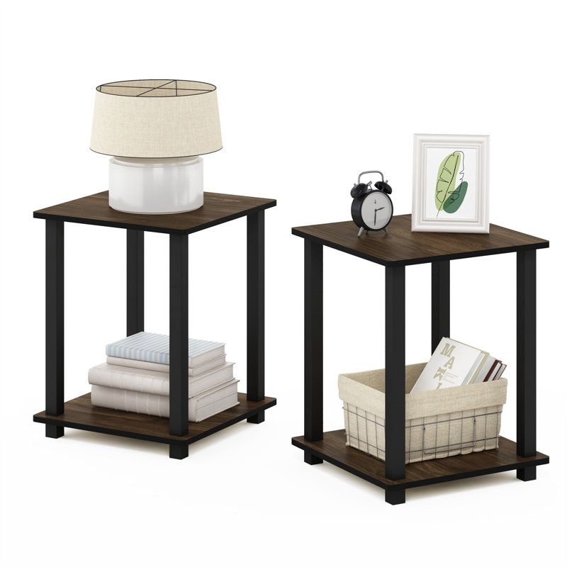Bertrum 15.6'' W Nightstand, Walnut/Black