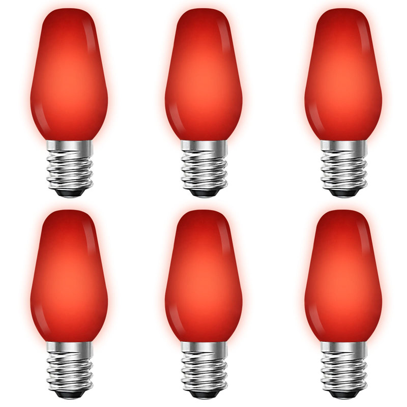 0,5 W, ampoule DEL à intensité variable C7 DEL, base, Rouge