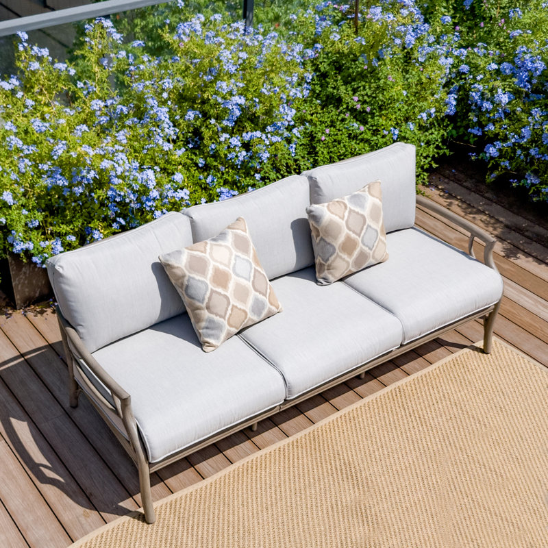 Lamando Patio Aluminum Sofa With Olefin Cushions