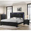 Mobilier de chambre à coucher 1 pièce en bois de style glamour avec cinq tiroirs et finition noire
