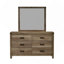 Mobilier rustique 1 pièce à 6 tiroirs pour chambre à coucher en bois massif brun