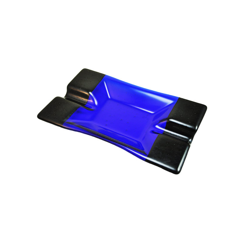 2 plateaux à cigares, Bleu avec bordure argentée